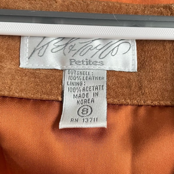 Leather Vest - Vintage Lord & Taylor Petite 8 Light Chestnut Brown - Picture 3 of 8